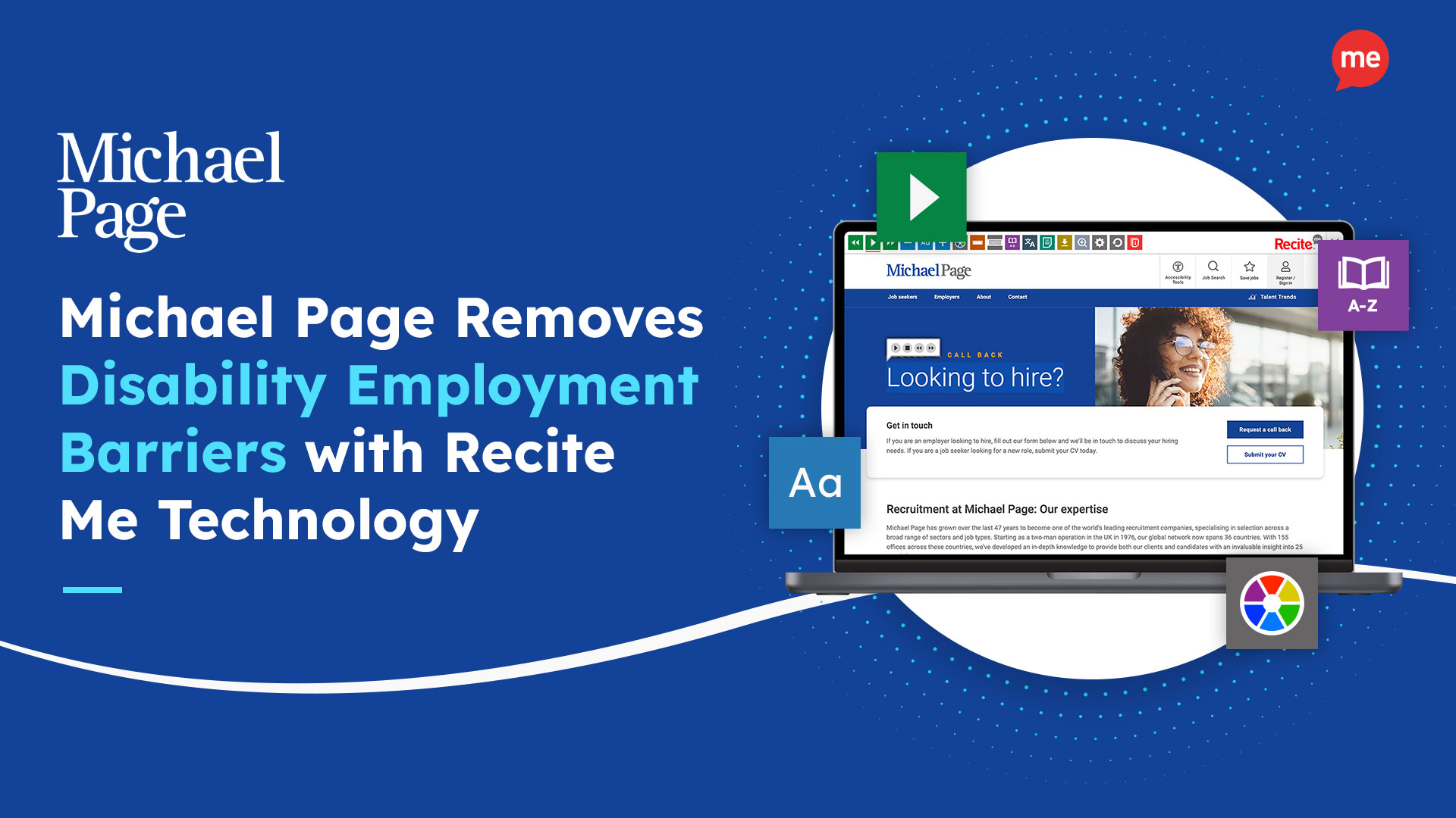 Michael Page Removes Disability Employment Barriers with Recite Me Technology