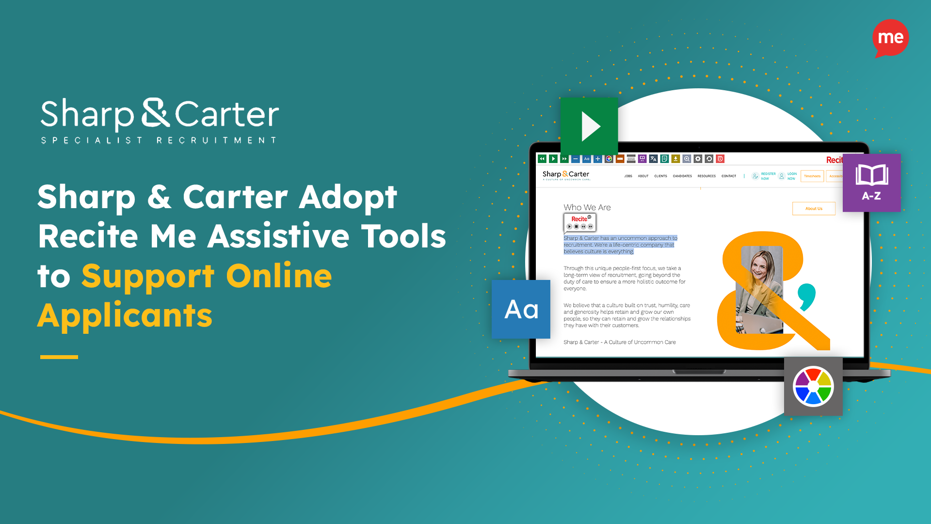 Sharp & Carter Adopt Recite Me Assistive Tools to Support Online Applicants