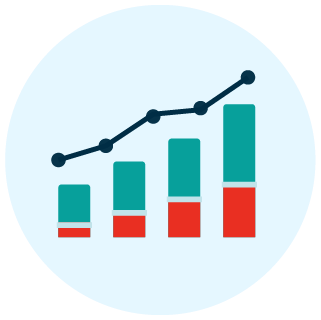 Icon of visitor numbers increasing