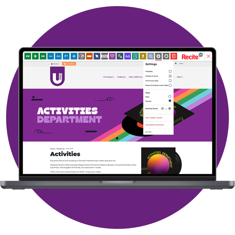 Recite Maker University of Melbourne Student Union | Recite Me