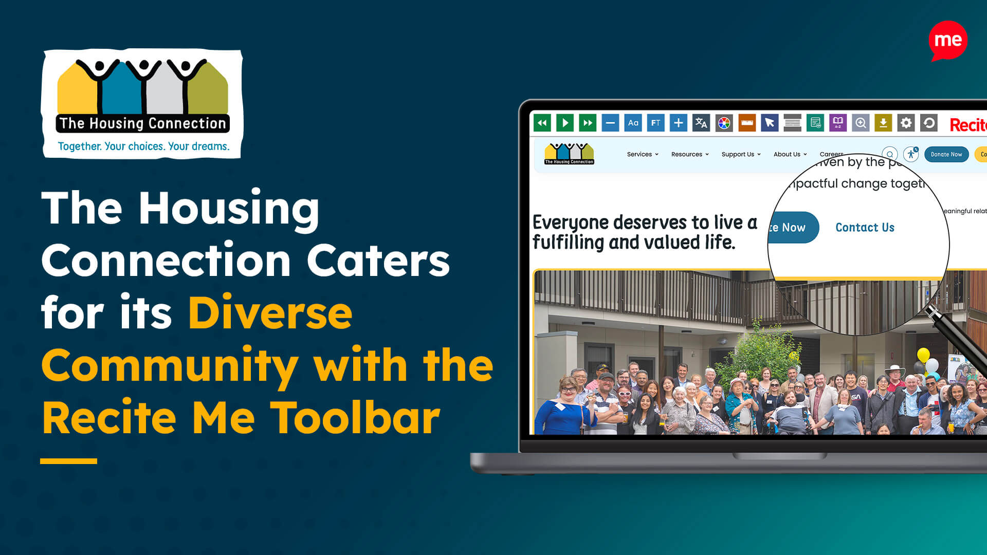 The Housing Connection Caters for its Diverse Community with the Recite Me Toolbar