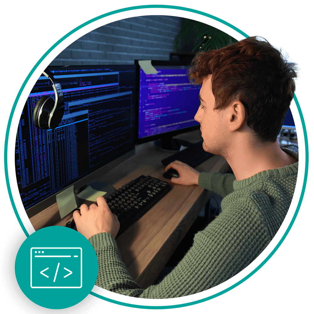 man using computer