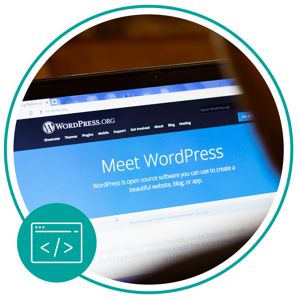 computer screen with wordpress website on