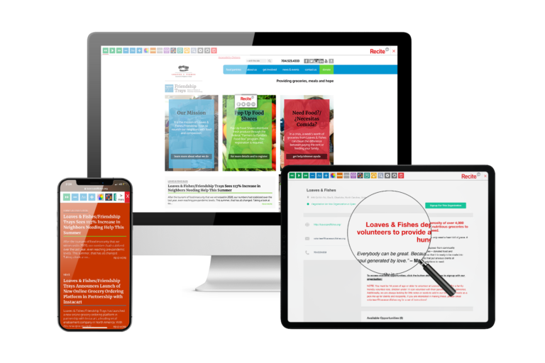 Loaves and Fishes Provide an Inclusive site Recite Me