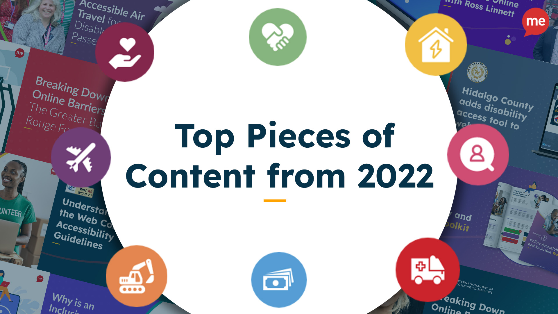 Text: Top Pieces of Content from 2022 with logos of different sectors