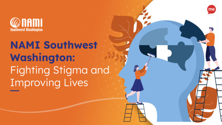 NAMI Southwest Washington: Fighting Stigma and Improving Lives with icons that represent mental health