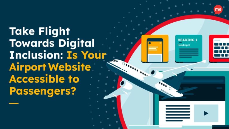 Take Flight Towards Digital Inclusion - an airplane graphic showing website accessibility options on a laptop screen