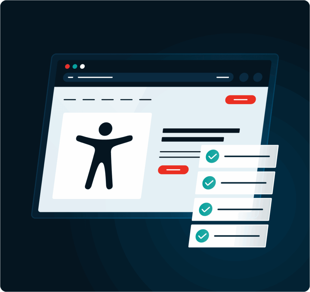 Accessible web page and a checklist with all items ticked