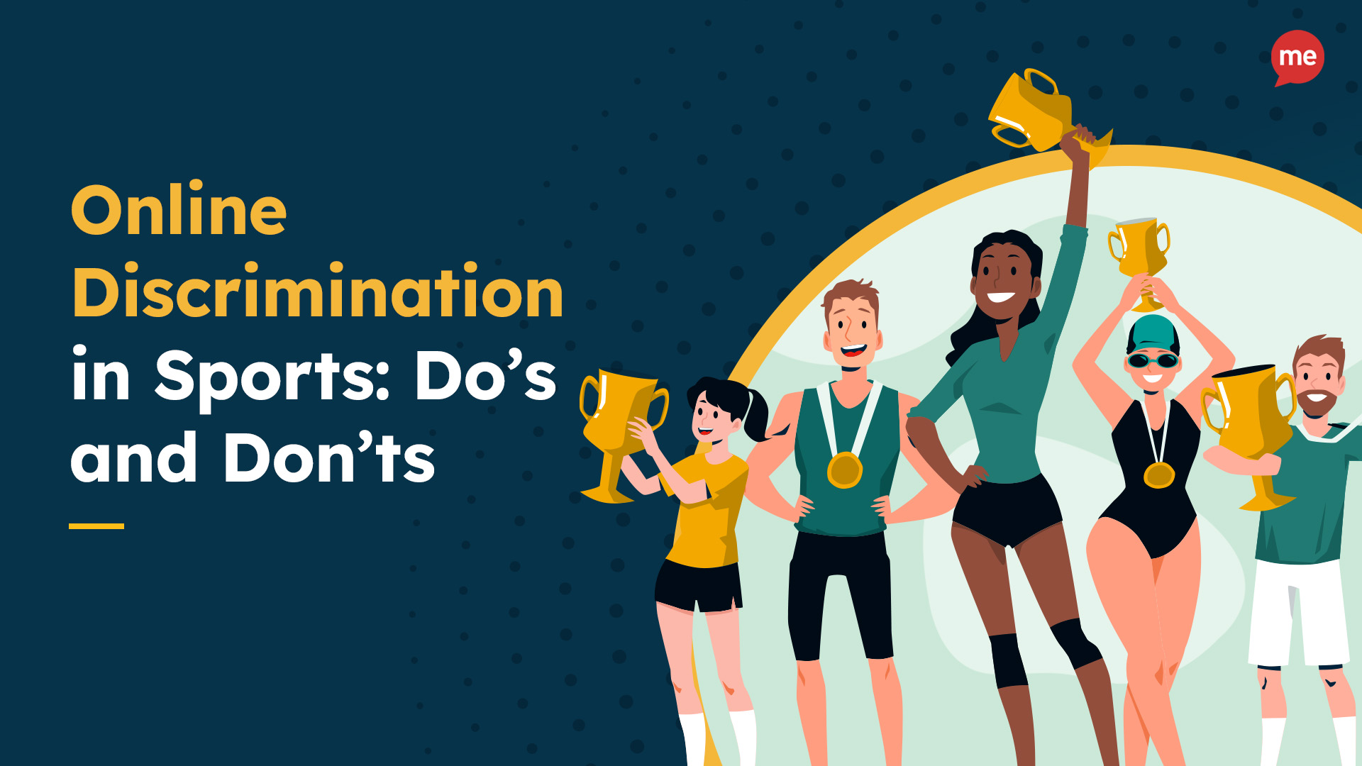 Online Discrimination in Sport: Dos and Don'ts with an image of athletes with trophies and medals
