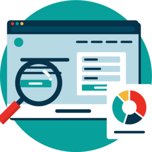 Icon showing a site being audited