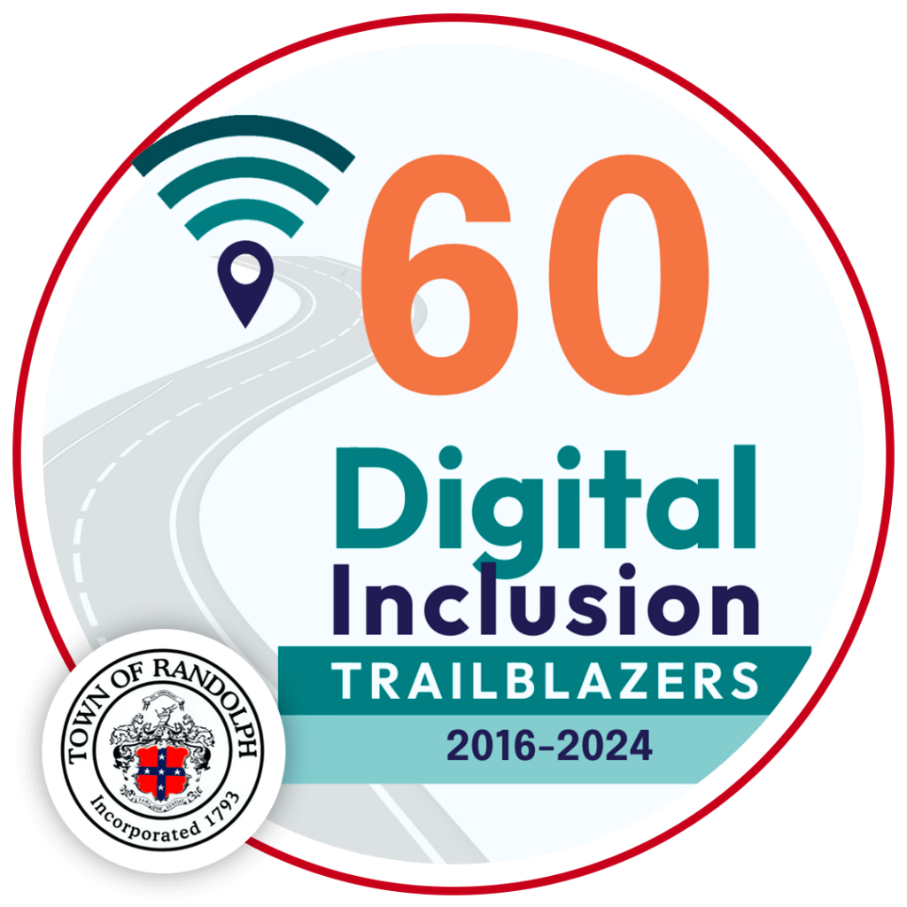 Image of the logo for the National Digital Inclusion Alliance Trailblazer Award with text that reads '60 Digital Inclusion Trailblazers 2016-2024'