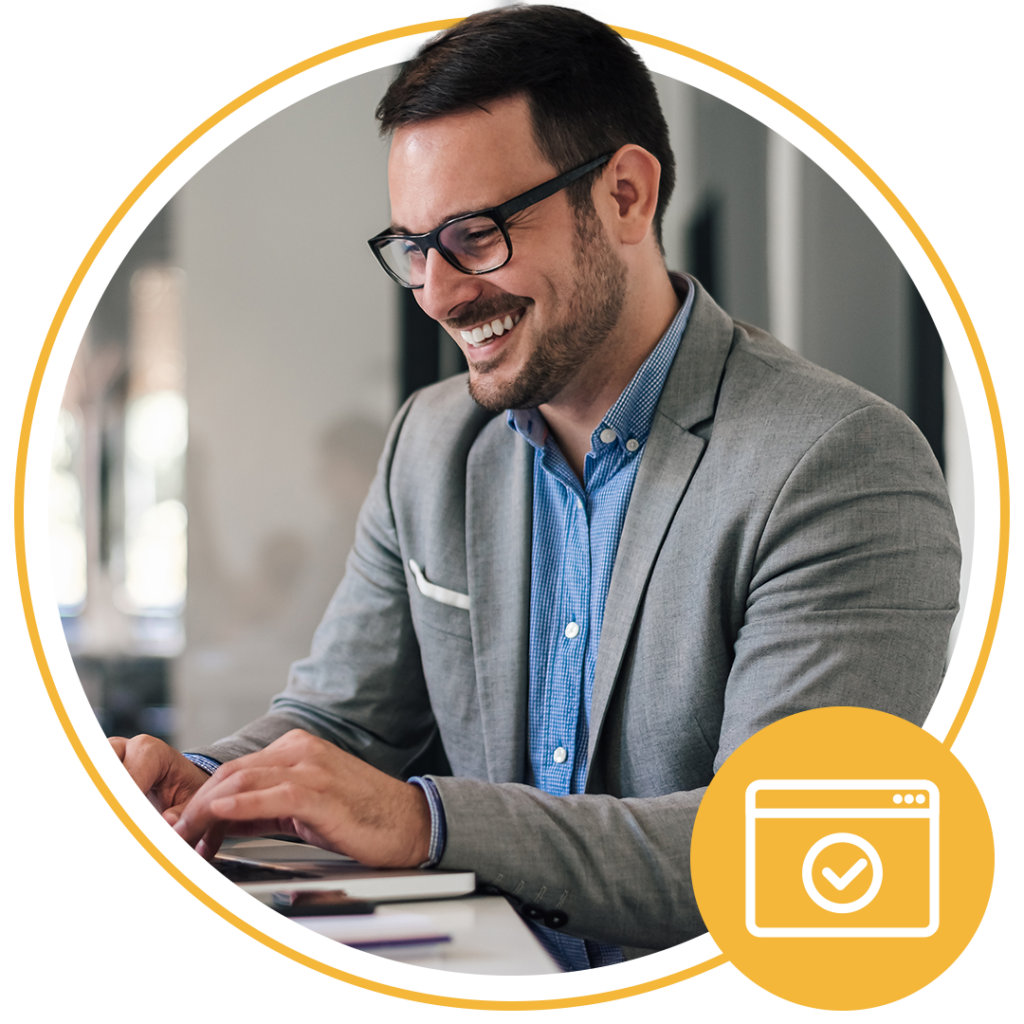 man using laptop