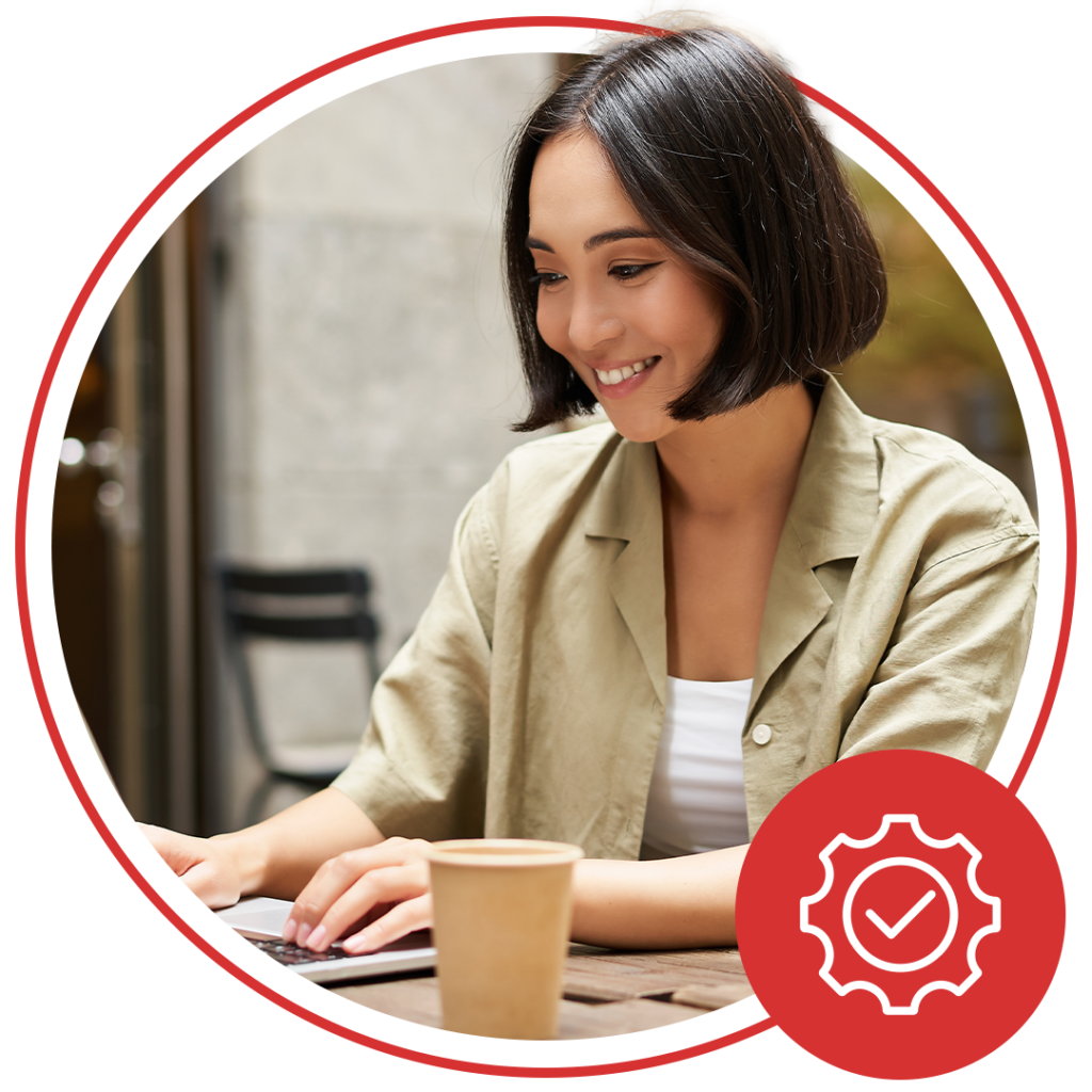 woman using laptop