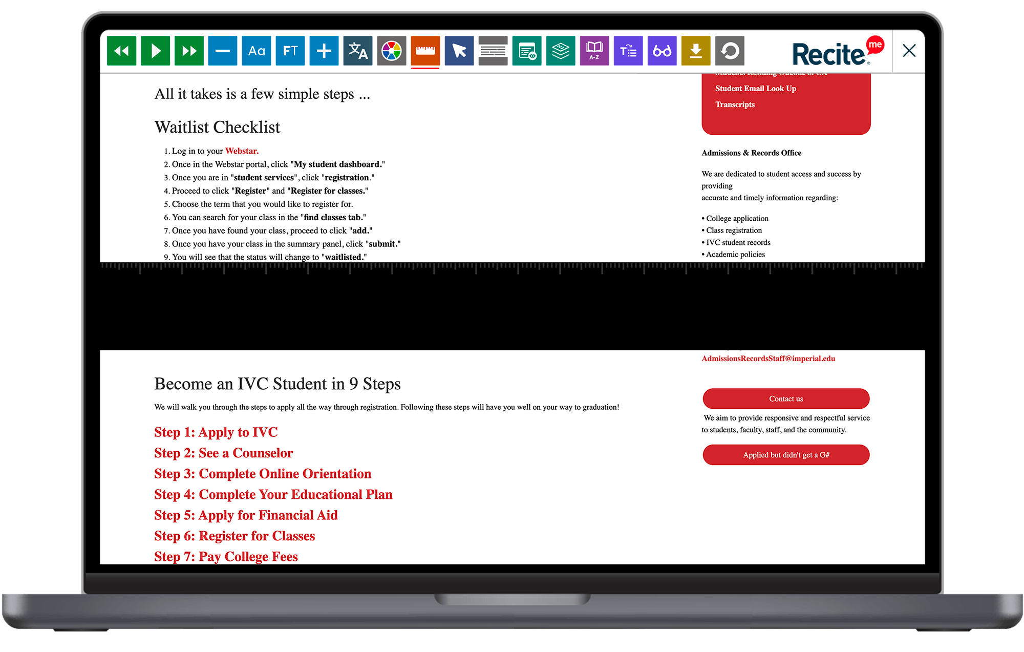 Imperial Valley College | Recite Me