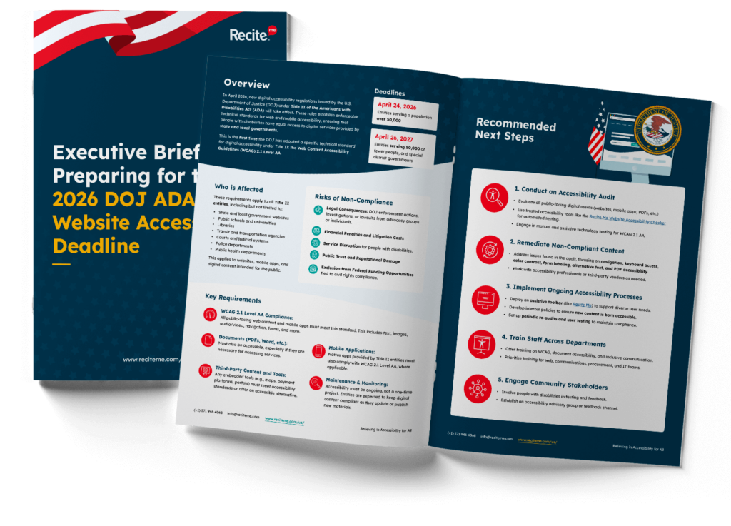 Mockup example of the DOJ Executive Brief