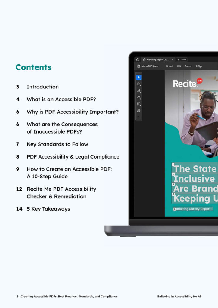 Page 2 of Creating Accessible PDFs Guide