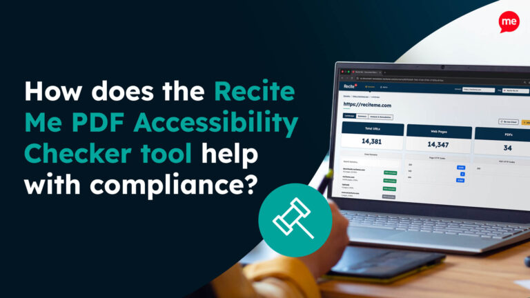 How does the Recite Me PDF Accessibility Checker tool help with compliance?