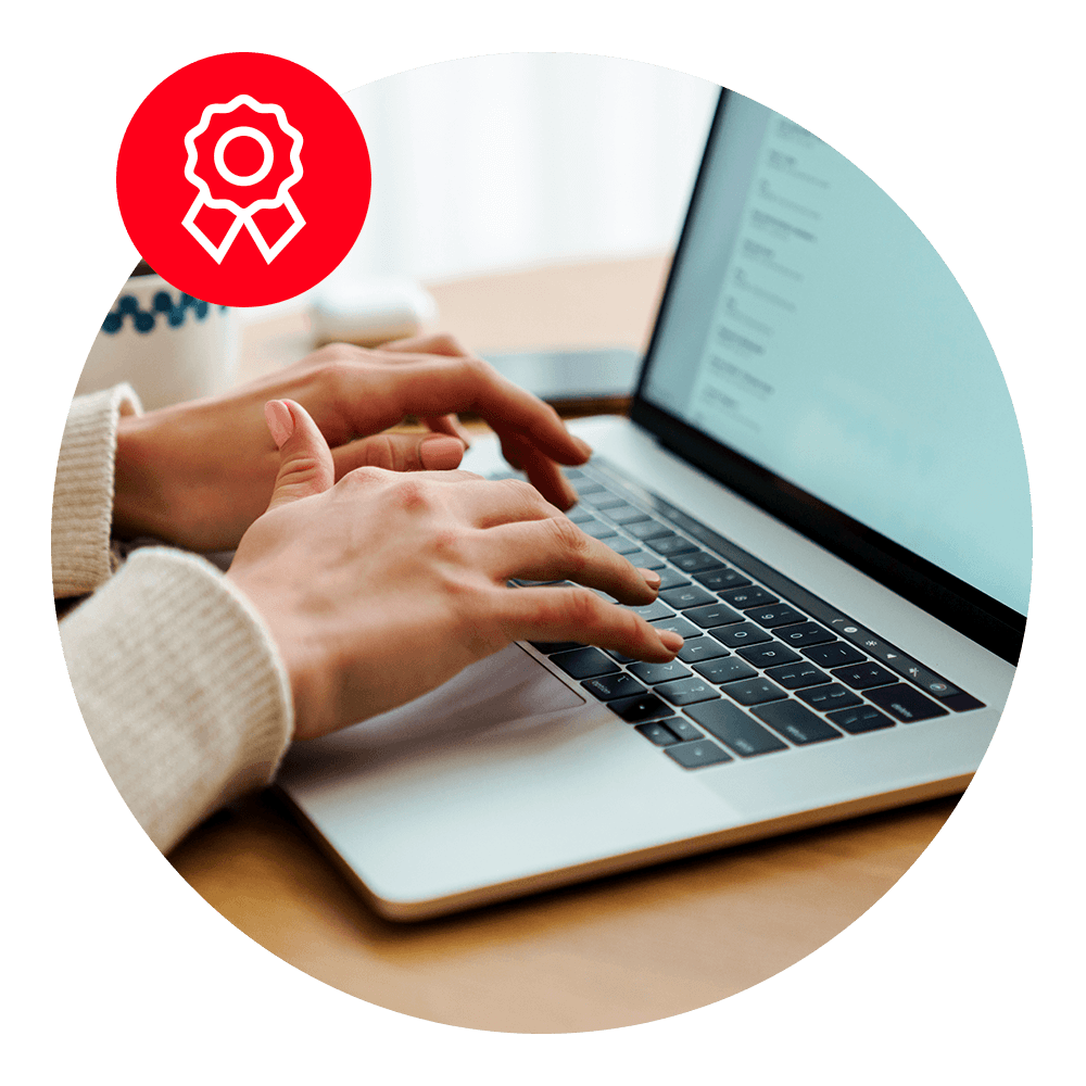 a person using a laptop