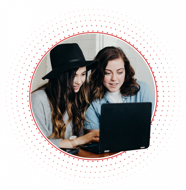 Diversity and Inclusion Header Image: Two Women looking at a laptop