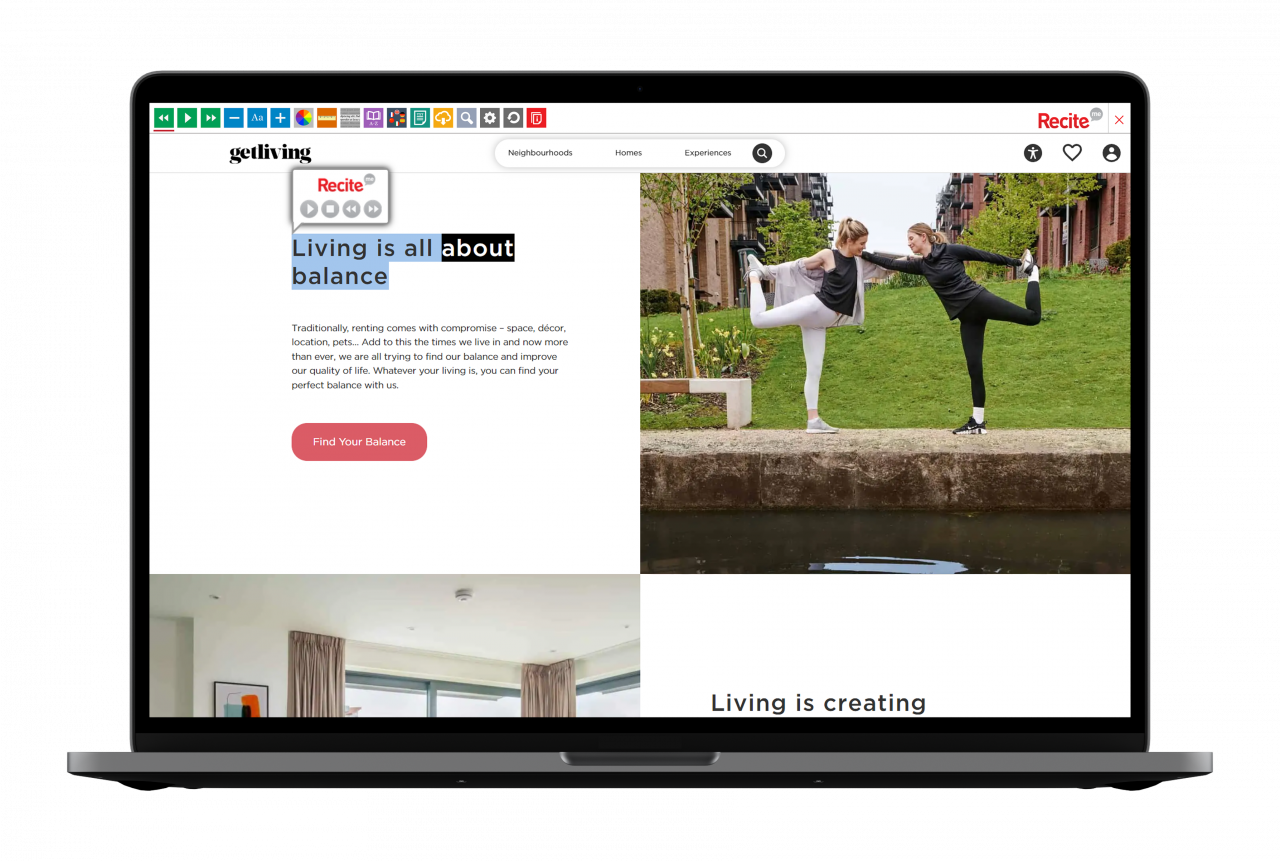 get living website with the Recite Me toolbar launched