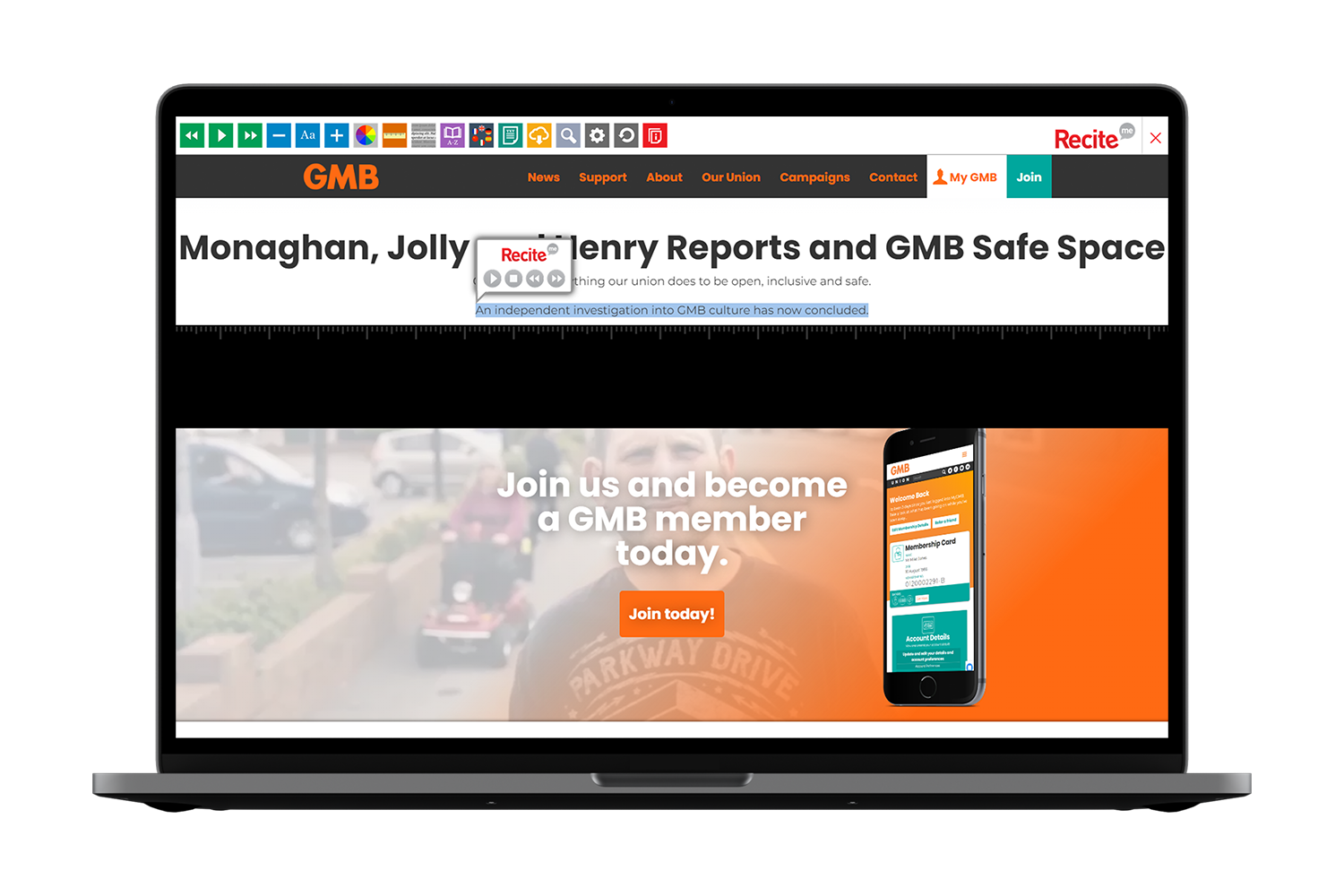 gmb-union-provide-accessibility-tools-online-recite-me