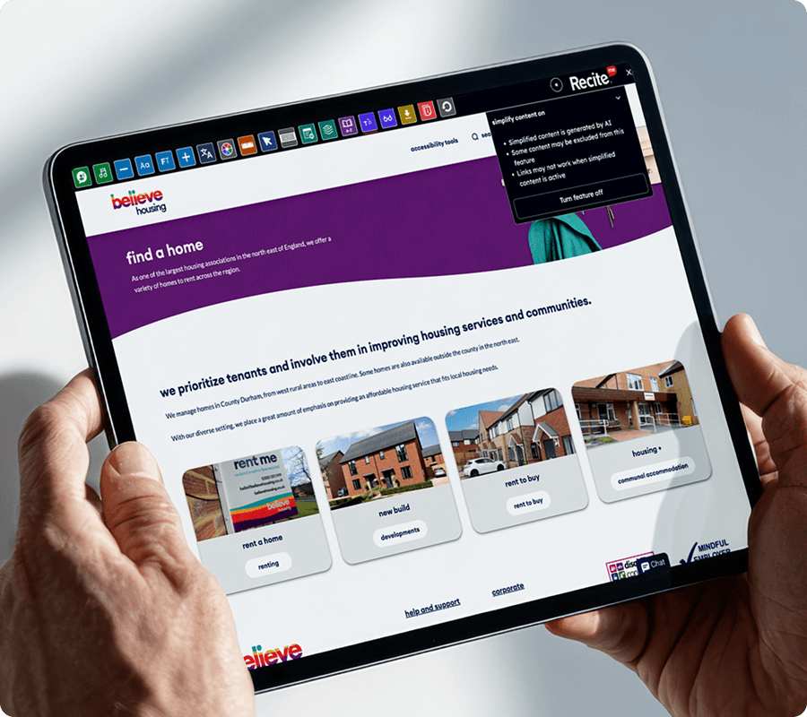 Believe Housing website with the Ai features in use