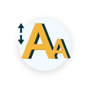 Icon showing altering the text size