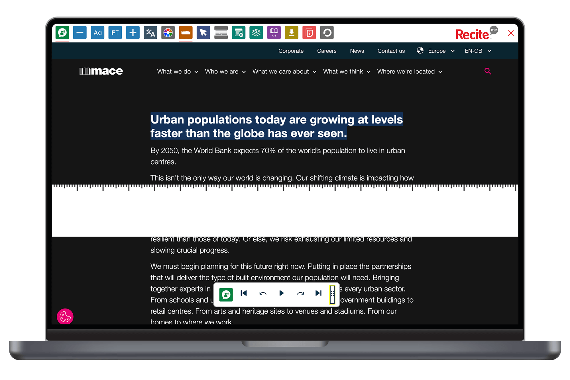 Mace Software Interface Mace Provide Online Assistive Technology | Recite Me