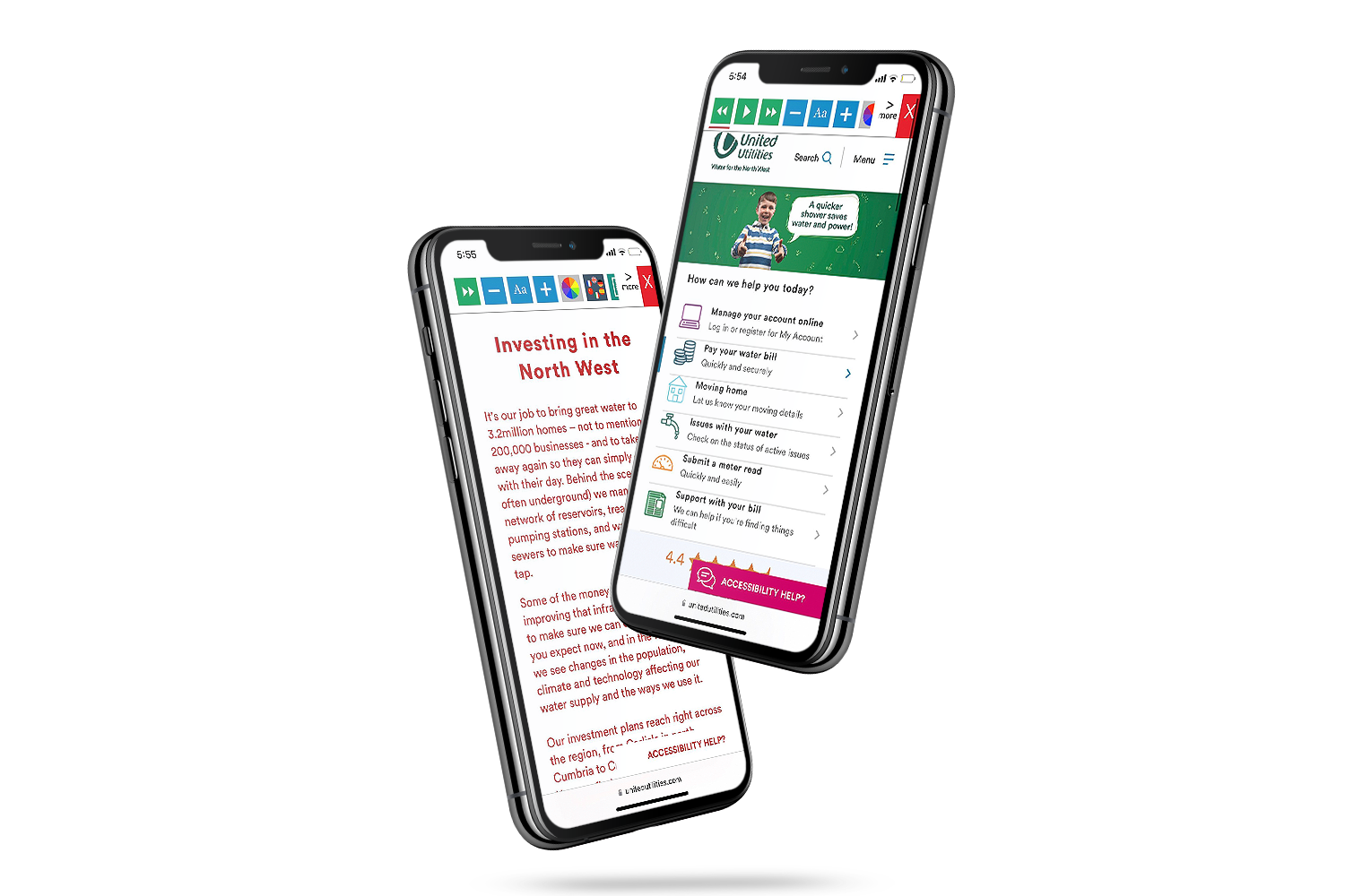 United Utilities Accessible site Recite Me