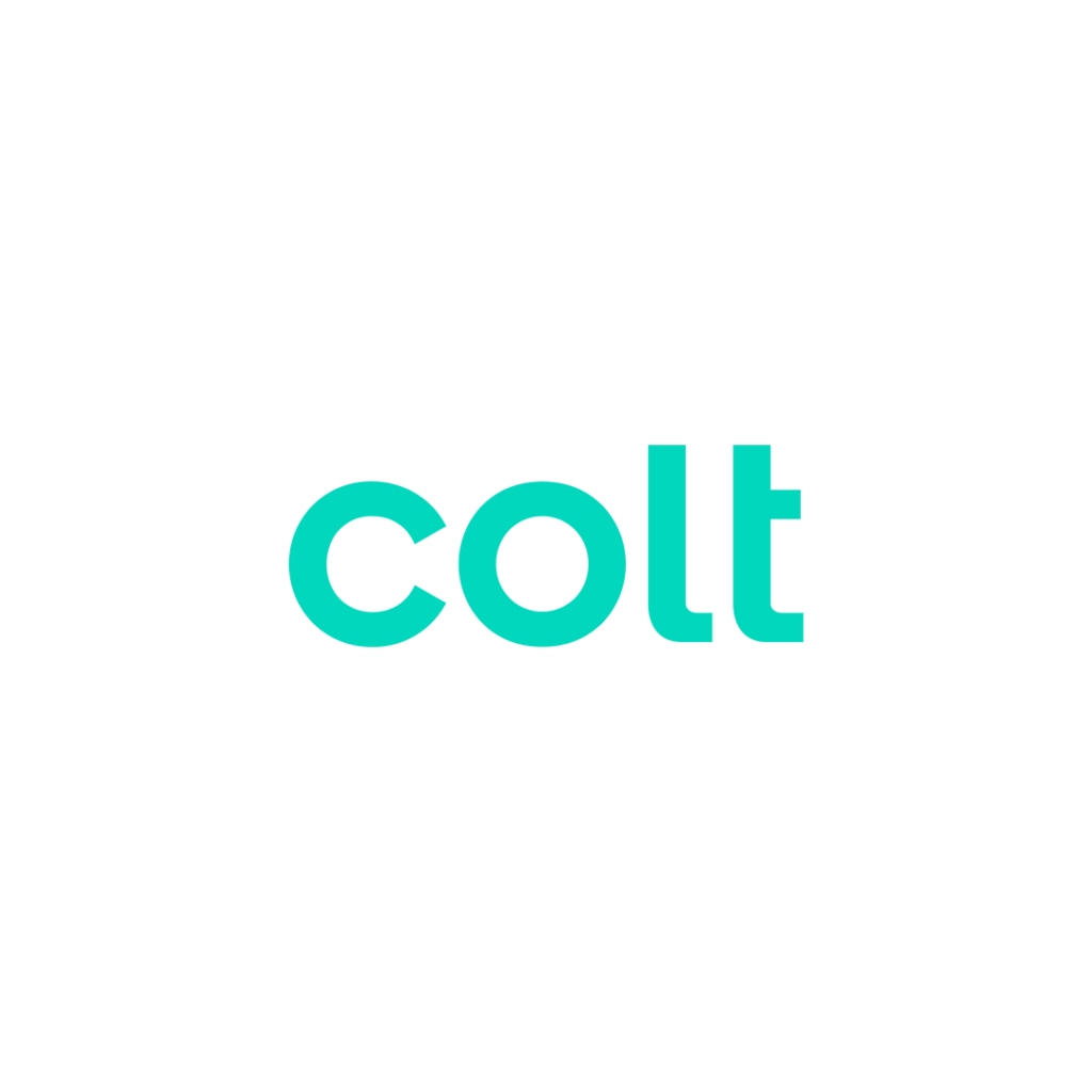 A image of the Colt logo in all it's aquamarine coloured glory