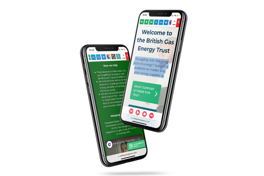 British Gas Energy Trust website on mobile screen