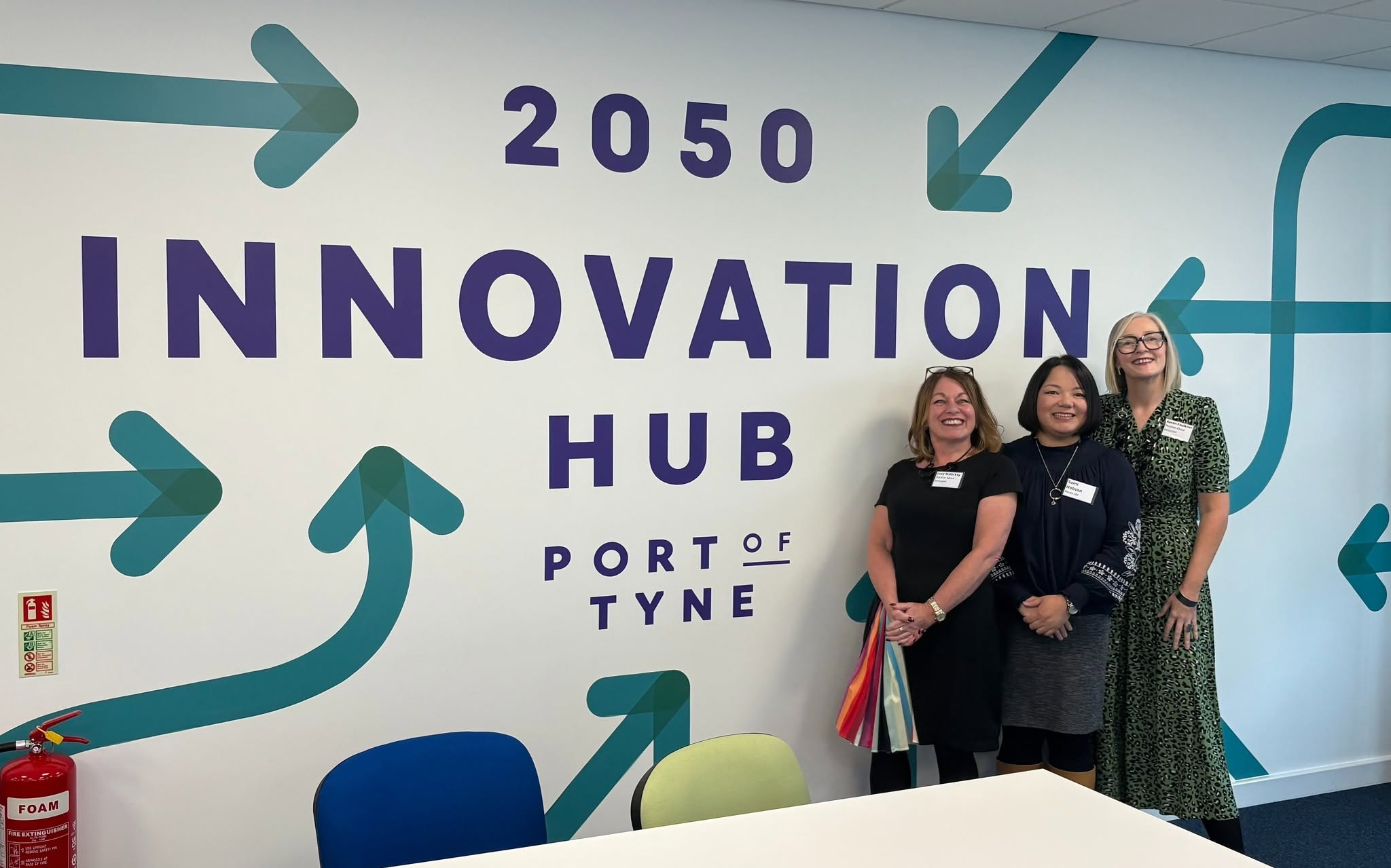 Recite Me's Sami Hobson with a couple of our partners at the Innovation Hub