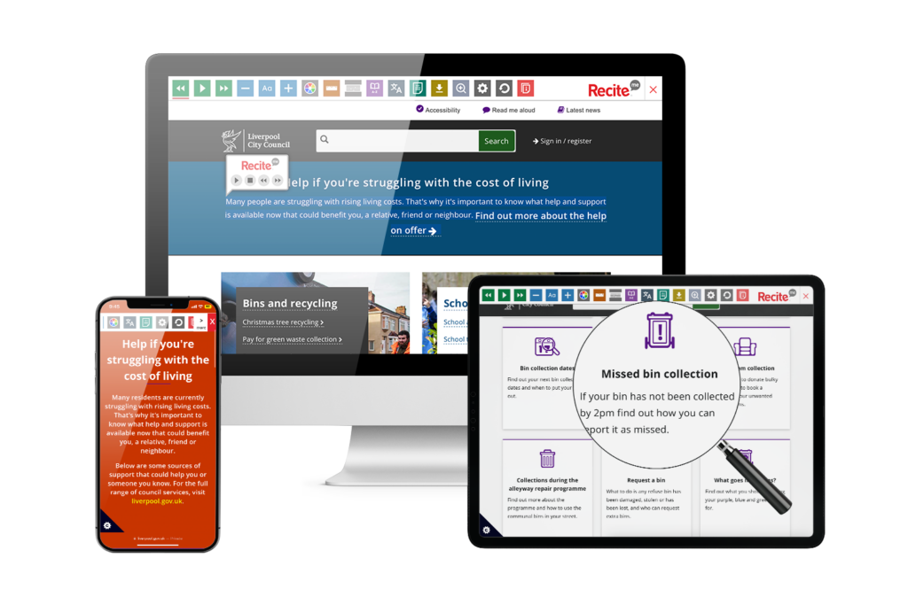 Liverpool City Council Website on various devices