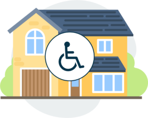 house with a disabled icon