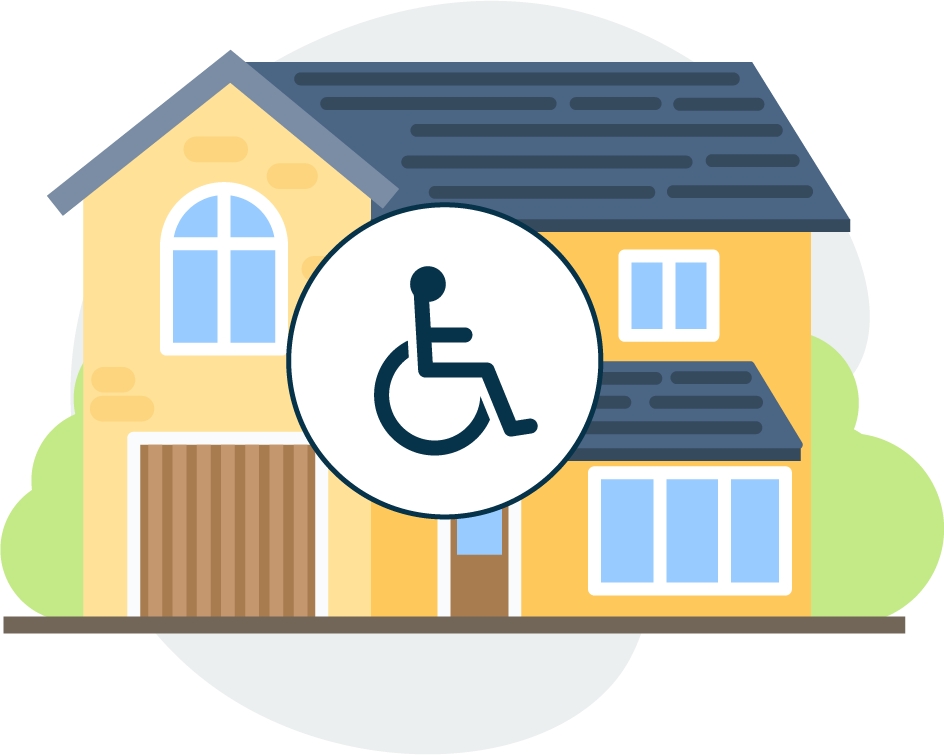 house with a disabled icon