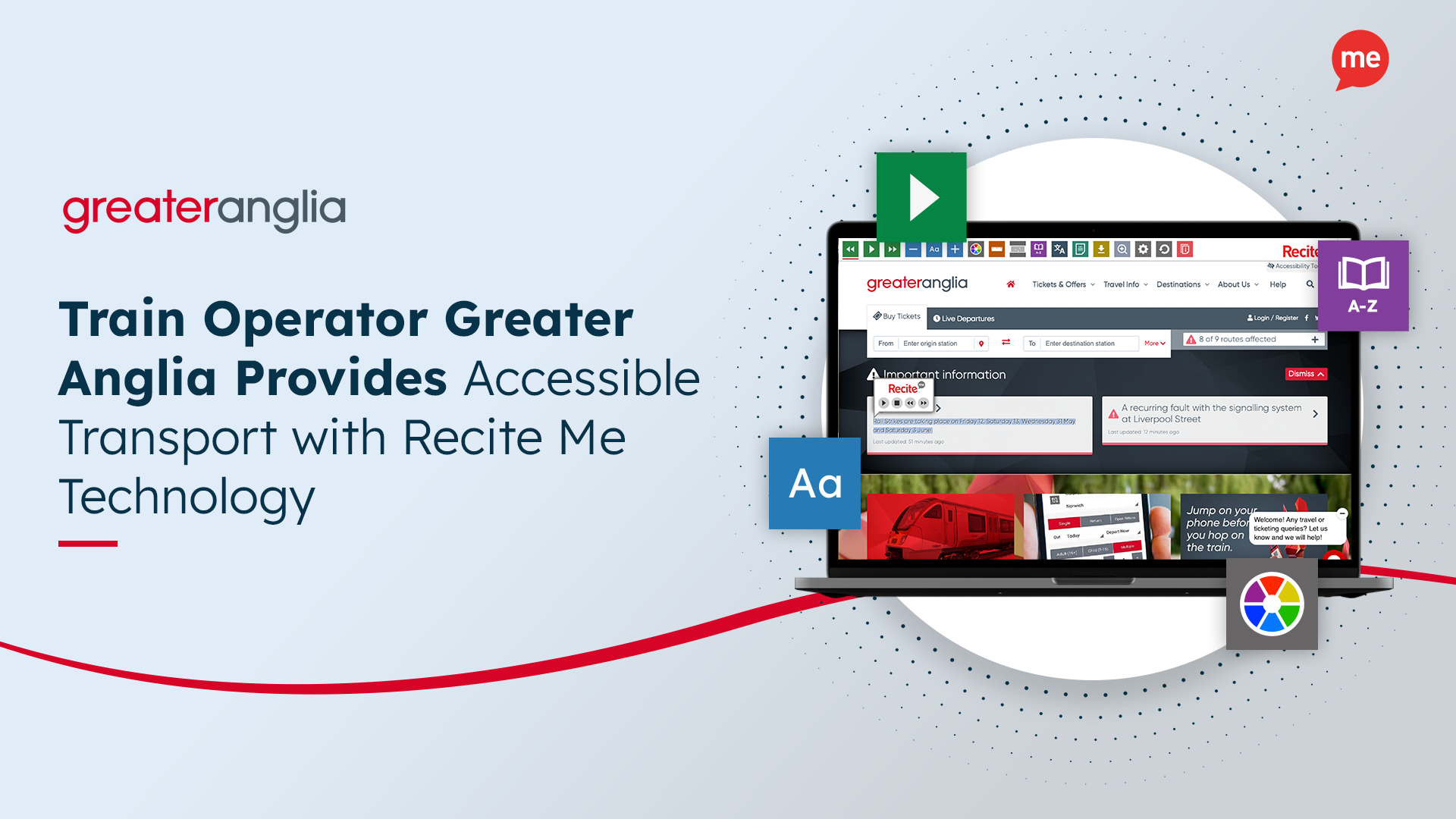 Train Operator Greater Anglia Provides Accessible Transport with Recite Me Technology
