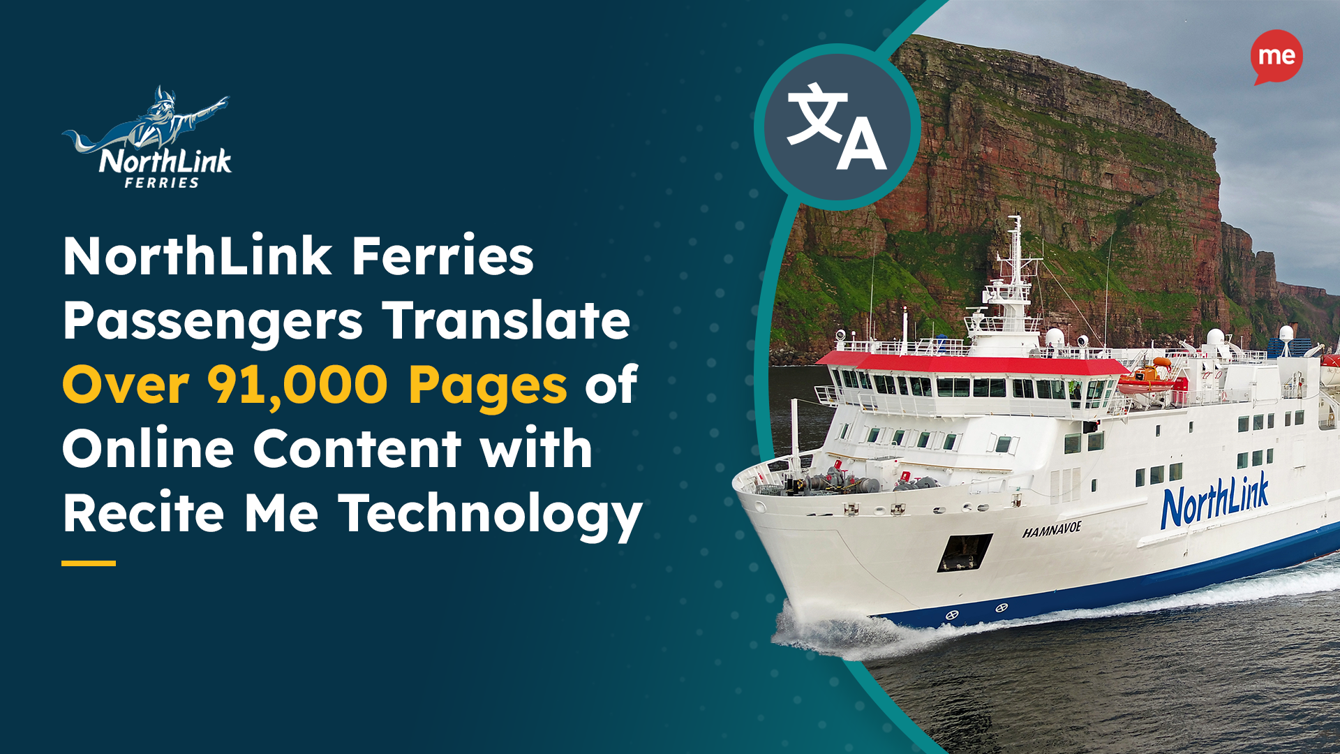NorthLink Ferries Passengers Translate Over 91,000 Pages of Online Content with Recite Me Technology