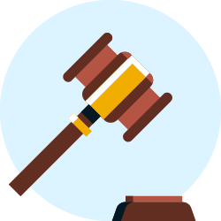 gavel- a wooden hammer a judge uses