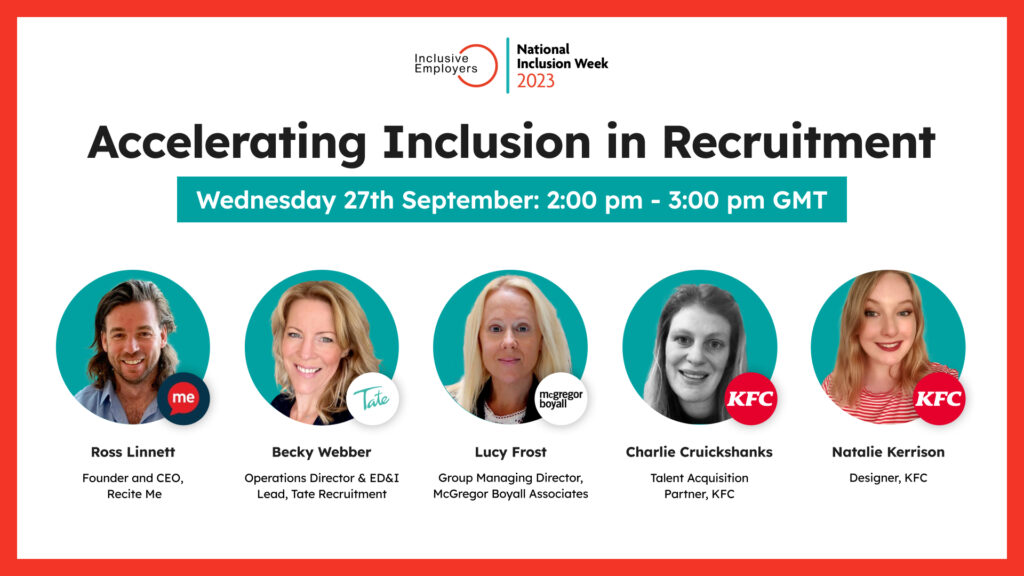 Accelerating Inclusion in recruitment, headshots of the panellist