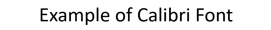 example of the calibri font type