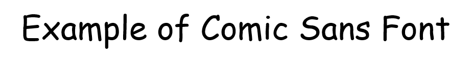example of what the comic sans font looks like