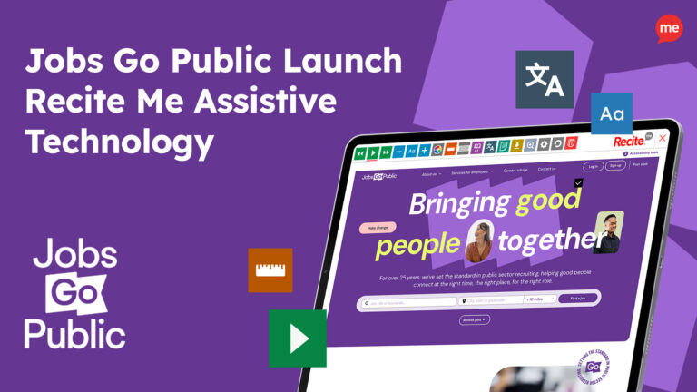 Jobs Go Public Launch Recite Me Assistive Technology