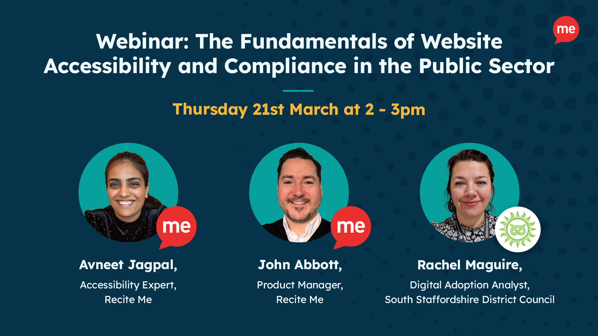 Webinar: The Fundamentals of Website Accessibility and Compliance in the Public Sector and headshots of the panellists