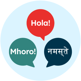Multiple languages in speech bubble icon