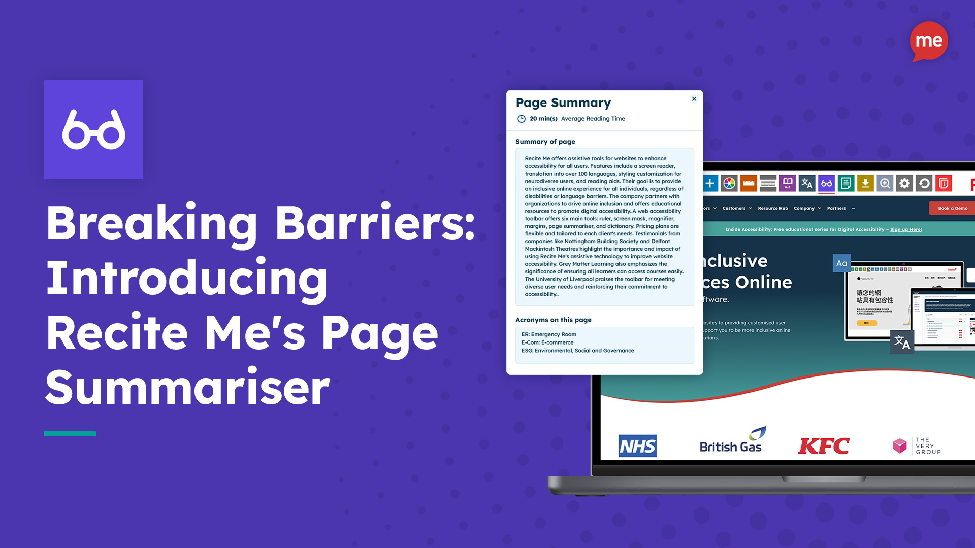 Breaking Barriers: Introducing Recite Me's Page Summariser