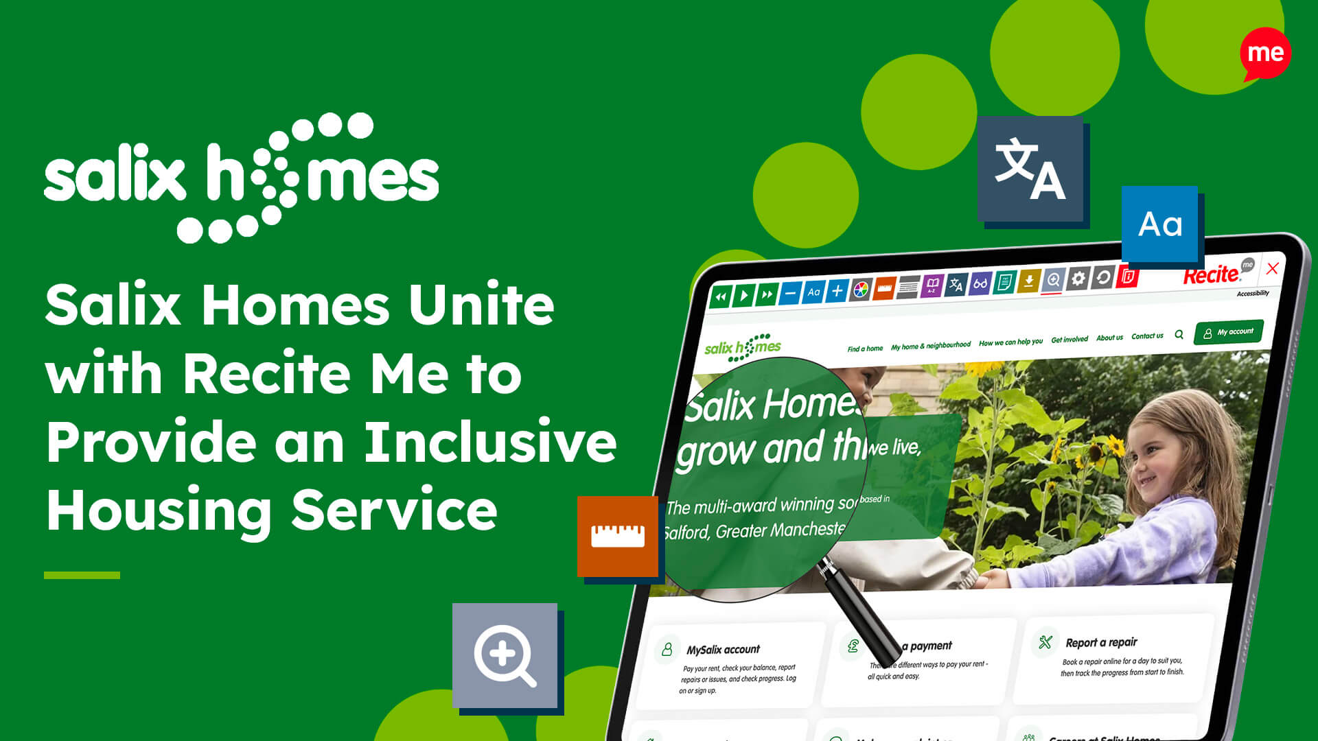 Salix Homes Unite with Recite Me to Provide an Inclusive Housing Service