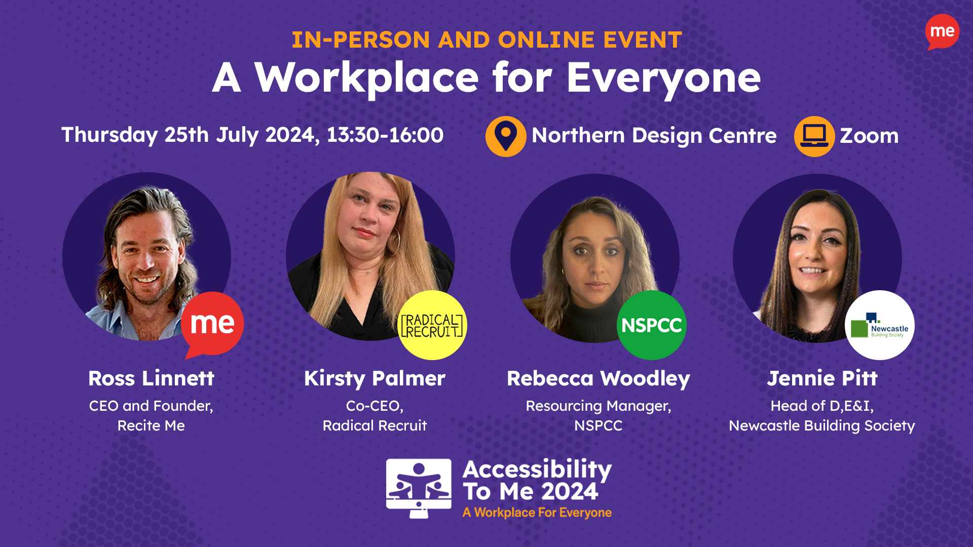 In-person and Online Event: A Workplace for Everyone with photos of the panellists