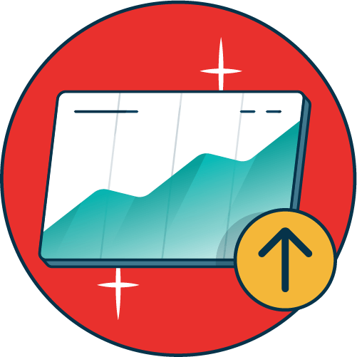 Graph showing a consistent increase