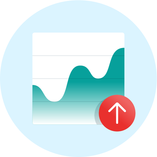 Graph showing a consistent increase