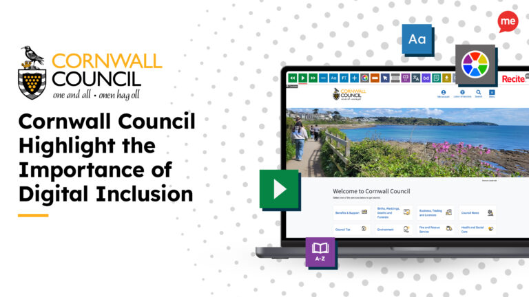 Cornwall Council Highlight the Importance of Digital Inclusion. Mock-up of the Cornwall Council website